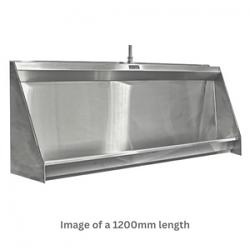 Stainless steel trough style urinals by Griffin