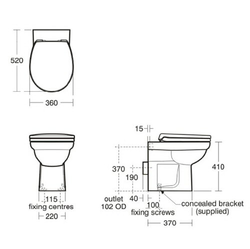 Armitage Shanks Contour21 Standard Height Rimless Wc Pan S3056