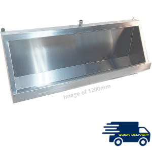 Stainless Steel Wall Hung Urinal Trough with Cistern - 4 Lengths Available